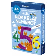 Nokkelat numerot -puuhakortit 4-6 v Leikit&auml;&auml;n luvuilla
