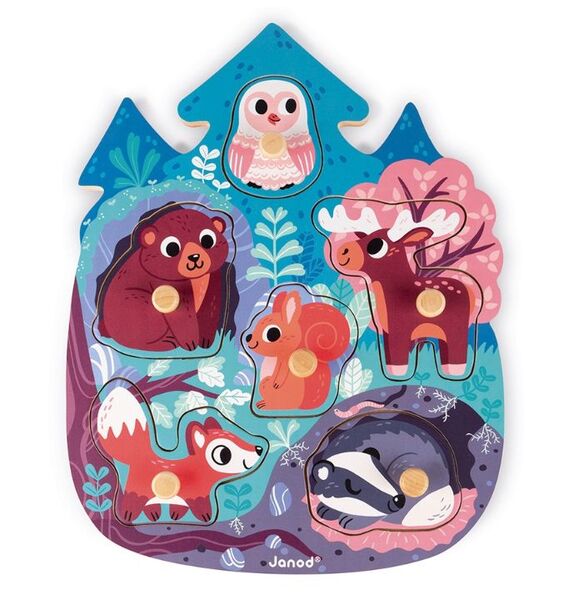 Janod Iloinen mets&auml; nuppipalapeli