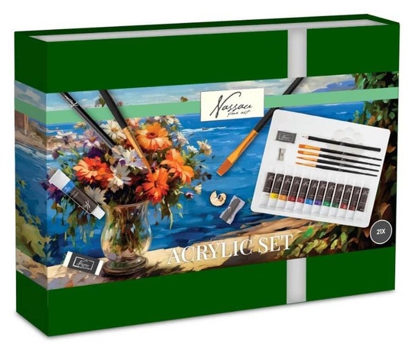 Nassau akryyliv&auml;rimaalauspakkaus 21 osaa